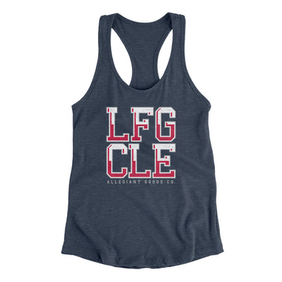 Lfg Cle Women's Racerback Tank-Indigo-Allegiant Goods Co. Vintage Sports Apparel