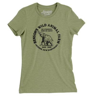 Benson’s Wild Animal Farm Women's T-Shirt-Light Olive-Allegiant Goods Co. Vintage Sports Apparel