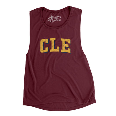 Cle Varsity Women's Flowey Scoopneck Muscle Tank-Maroon-Allegiant Goods Co. Vintage Sports Apparel