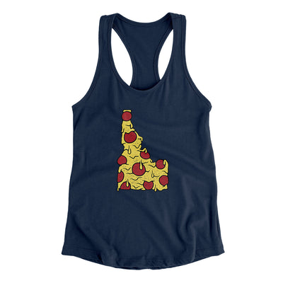 Idaho Pizza State Women's Racerback Tank-Midnight Navy-Allegiant Goods Co. Vintage Sports Apparel