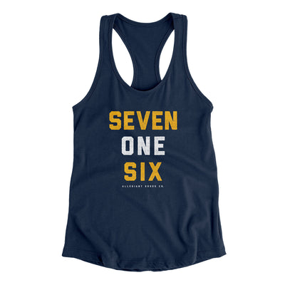 Buffalo 716 Women's Racerback Tank-Midnight Navy-Allegiant Goods Co. Vintage Sports Apparel