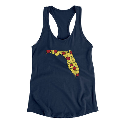 Florida Pizza State Women's Racerback Tank-Midnight Navy-Allegiant Goods Co. Vintage Sports Apparel