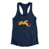 Massachusetts Pizza State Women's Racerback Tank-Midnight Navy-Allegiant Goods Co. Vintage Sports Apparel