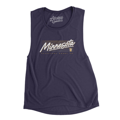 Minnesota Retro Women's Flowey Scoopneck Muscle Tank-Midnight-Allegiant Goods Co. Vintage Sports Apparel