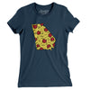 Georgia Pizza State Women's T-Shirt-Navy-Allegiant Goods Co. Vintage Sports Apparel