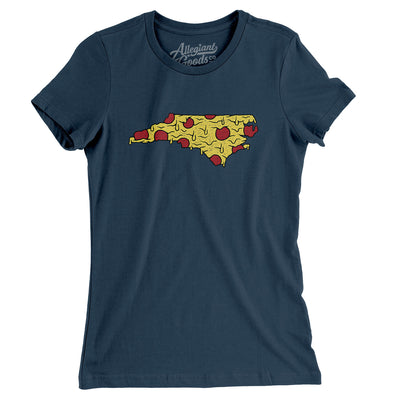 North Carolina Pizza State Women's T-Shirt-Navy-Allegiant Goods Co. Vintage Sports Apparel