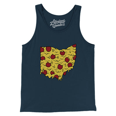 Ohio Pizza State Men/Unisex Tank Top-Navy-Allegiant Goods Co. Vintage Sports Apparel