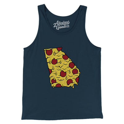 Georgia Pizza State Men/Unisex Tank Top-Navy-Allegiant Goods Co. Vintage Sports Apparel