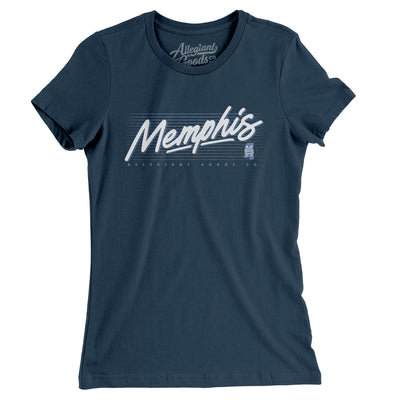 Memphis Retro Women's T-Shirt-Navy-Allegiant Goods Co. Vintage Sports Apparel