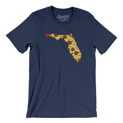 Florida Pizza State Men/Unisex T-Shirt-Navy-Allegiant Goods Co. Vintage Sports Apparel