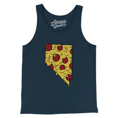 Nevada Pizza State Men/Unisex Tank Top-Navy-Allegiant Goods Co. Vintage Sports Apparel