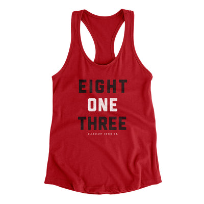 Tampa 813 Women's Racerback Tank-Red-Allegiant Goods Co. Vintage Sports Apparel