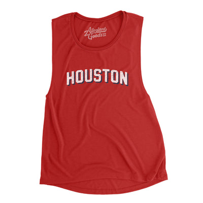 Houston Varsity Women's Flowey Scoopneck Muscle Tank-Red-Allegiant Goods Co. Vintage Sports Apparel