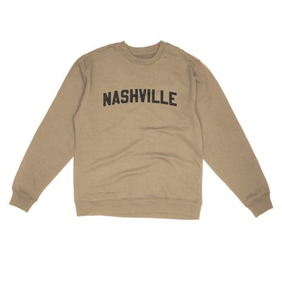 Nashville Varsity Midweight Crewneck Sweatshirt-Sandstone-Allegiant Goods Co. Vintage Sports Apparel