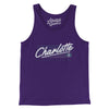 Charlotte Retro Men/Unisex Tank Top-Team Purple-Allegiant Goods Co. Vintage Sports Apparel