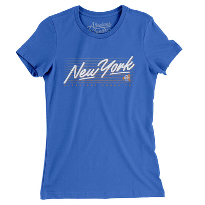 New York Retro Women's T-Shirt-True Royal-Allegiant Goods Co. Vintage Sports Apparel