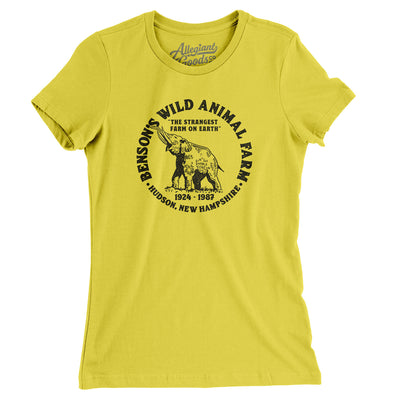 Benson’s Wild Animal Farm Women's T-Shirt-Vibrant Yellow-Allegiant Goods Co. Vintage Sports Apparel