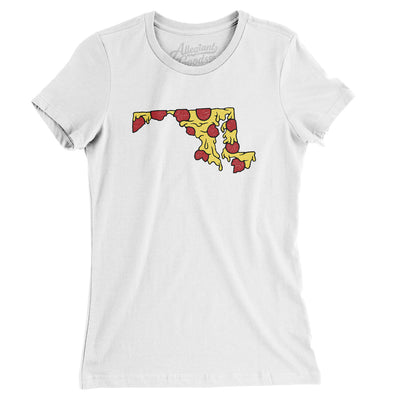 Maryland Pizza State Women's T-Shirt-White-Allegiant Goods Co. Vintage Sports Apparel