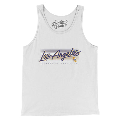 Los Angeles Retro Men/Unisex Tank Top-White-Allegiant Goods Co. Vintage Sports Apparel