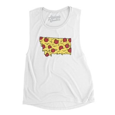 Montana Pizza State Women's Flowey Scoopneck Muscle Tank-White-Allegiant Goods Co. Vintage Sports Apparel