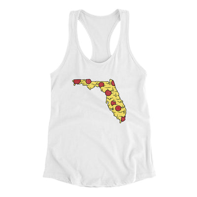 Florida Pizza State Women's Racerback Tank-White-Allegiant Goods Co. Vintage Sports Apparel