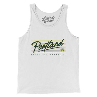 Portland Retro Men/Unisex Tank Top-White-Allegiant Goods Co. Vintage Sports Apparel