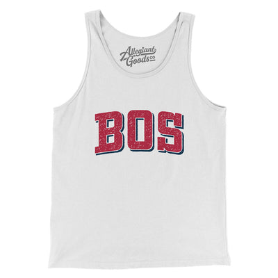 BOS Varsity Men/Unisex Tank Top-White-Allegiant Goods Co. Vintage Sports Apparel