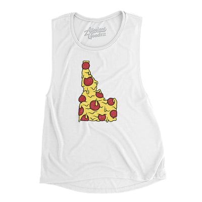 Idaho Pizza State Women's Flowey Scoopneck Muscle Tank-White-Allegiant Goods Co. Vintage Sports Apparel