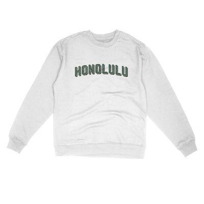 Honolulu Varsity Midweight Crewneck Sweatshirt-White-Allegiant Goods Co. Vintage Sports Apparel