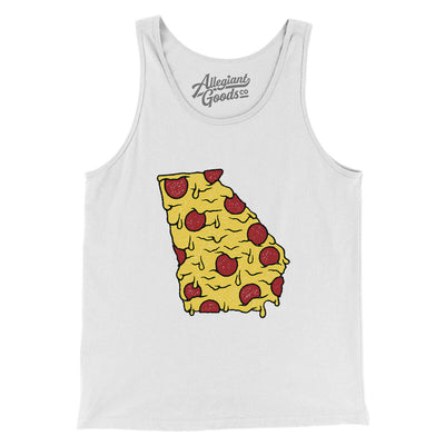 Georgia Pizza State Men/Unisex Tank Top-White-Allegiant Goods Co. Vintage Sports Apparel