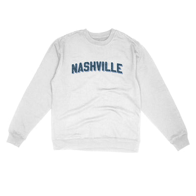 Nashville Varsity Midweight Crewneck Sweatshirt-White-Allegiant Goods Co. Vintage Sports Apparel