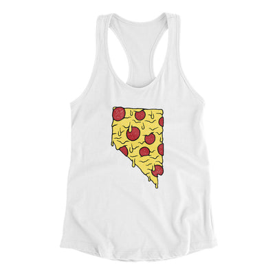 Nevada Pizza State Women's Racerback Tank-White-Allegiant Goods Co. Vintage Sports Apparel