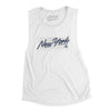 New York Retro Women's Flowey Scoopneck Muscle Tank-White-Allegiant Goods Co. Vintage Sports Apparel