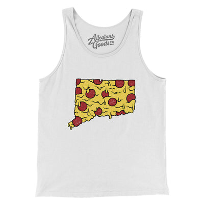 Connecticut Pizza State Men/Unisex Tank Top-White-Allegiant Goods Co. Vintage Sports Apparel