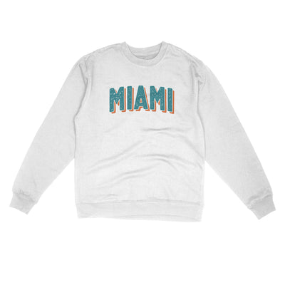 Miami Varsity Midweight Crewneck Sweatshirt-White-Allegiant Goods Co. Vintage Sports Apparel