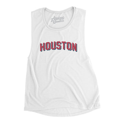 Houston Varsity Women's Flowey Scoopneck Muscle Tank-White-Allegiant Goods Co. Vintage Sports Apparel