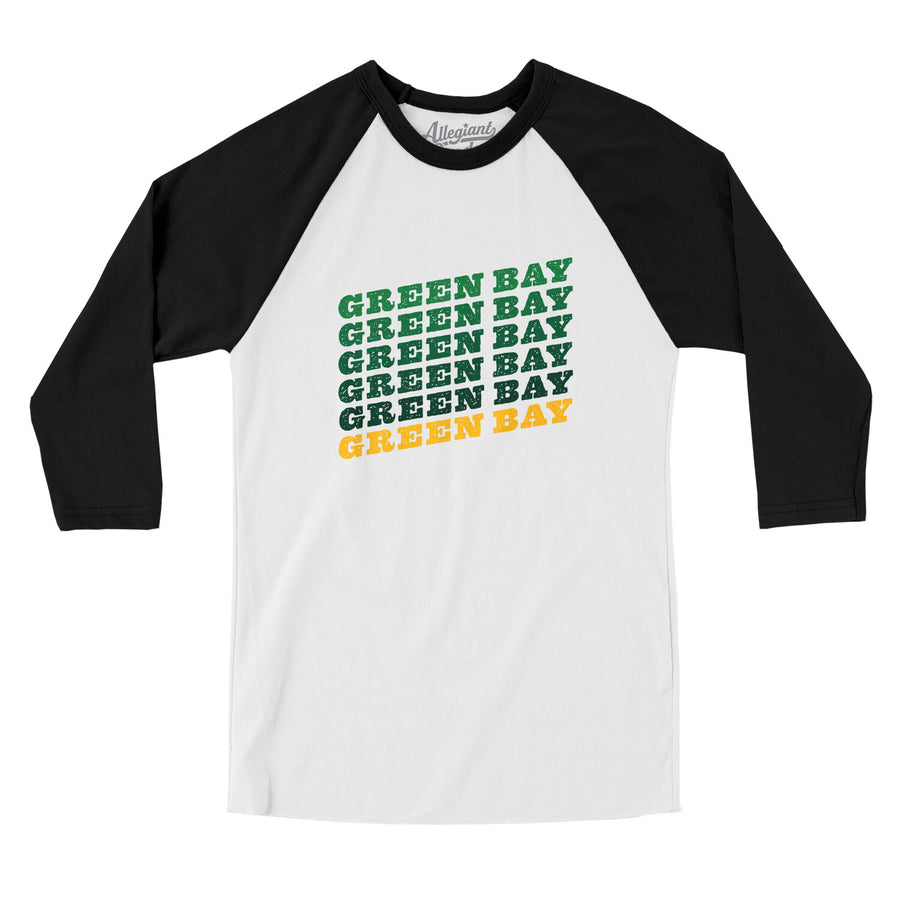 Green Bay Vintage Repeat Men/Unisex Raglan 3/4 Sleeve T-Shirt - Allegiant  Goods Co.