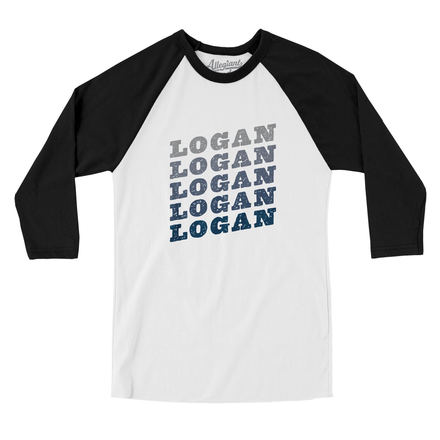 Logan Vintage Repeat Men/Unisex Raglan 3/4 Sleeve T-Shirt